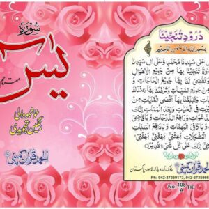 SEPRATE SURAH YASSEEN RANGERN TJVEEDI KHUSHBO WALI  MATT PAPER CARD COVER  PUBLISER ALHUMD QURAN COMPANY 